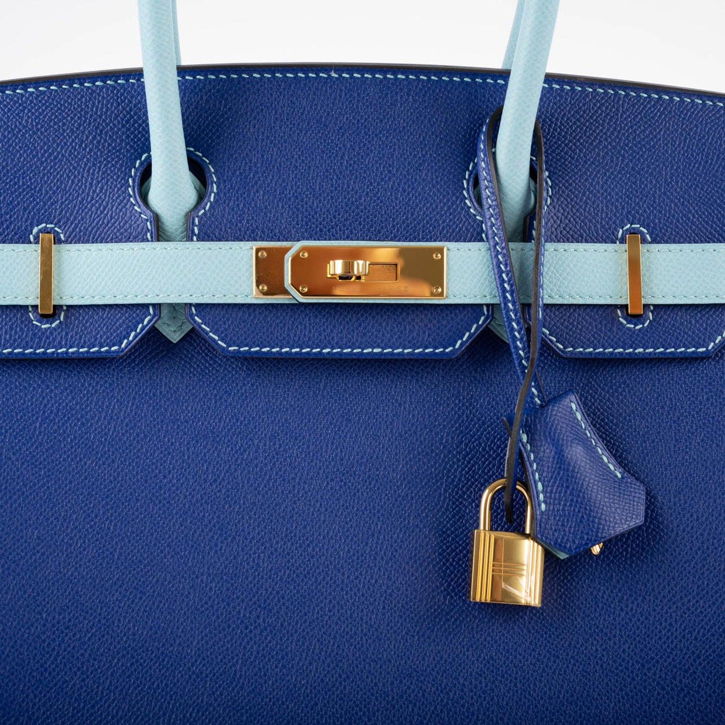 Hermès HSS Birkin 30 Blue Electric & Blue Atoll Epsom with Gold Hardware - 2015, T