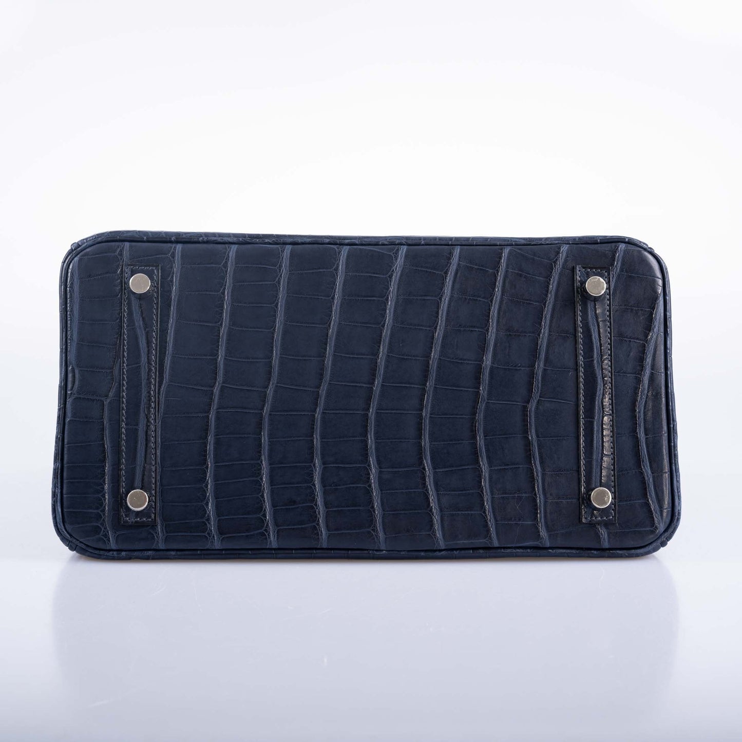 Hermès HSS Birkin 30 Blue Marine Matte Alligator & Cassis Interior with Palladium Hardware