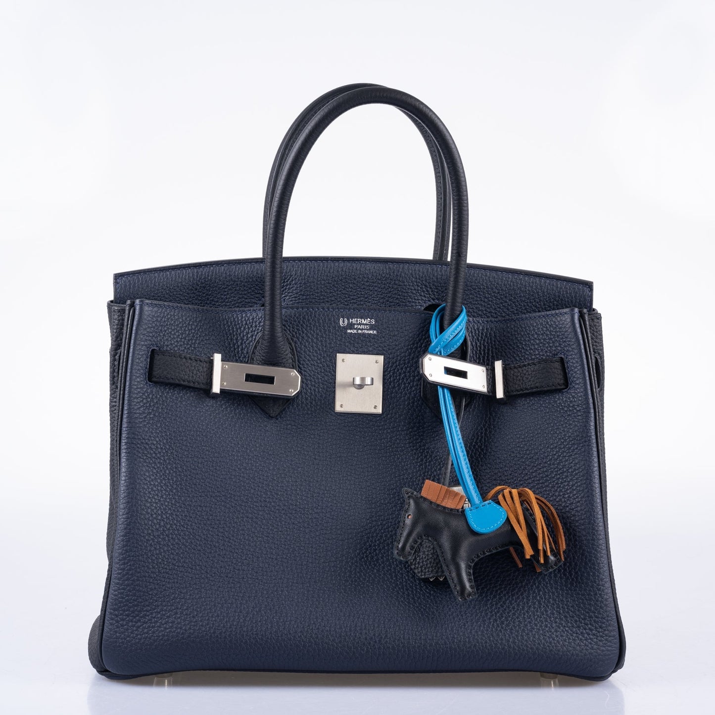 Hermès HSS Birkin 30 Blue Nuit & Black Togo Brushed Palladium Hardware