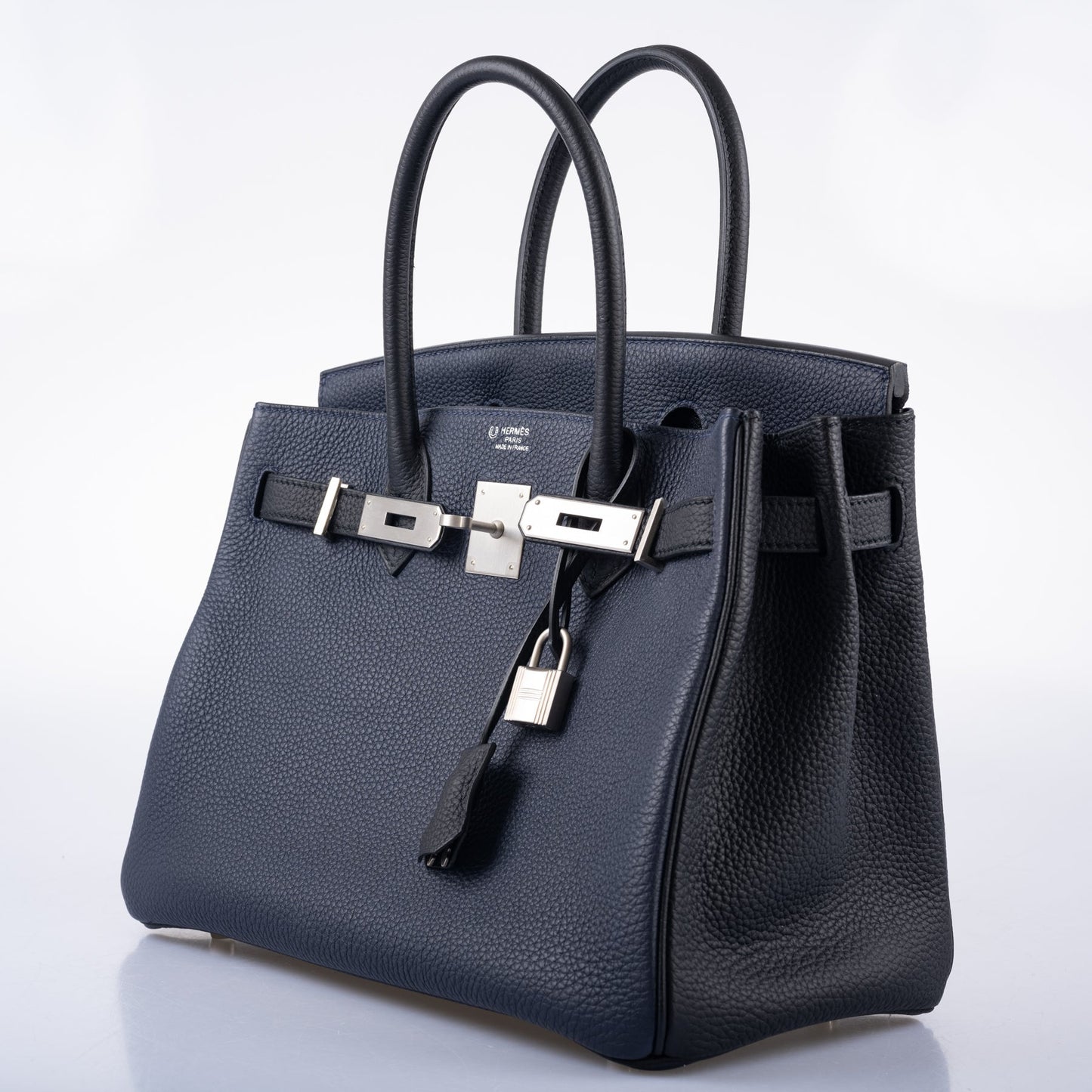 Hermès HSS Birkin 30 Blue Nuit & Black Togo Brushed Palladium Hardware