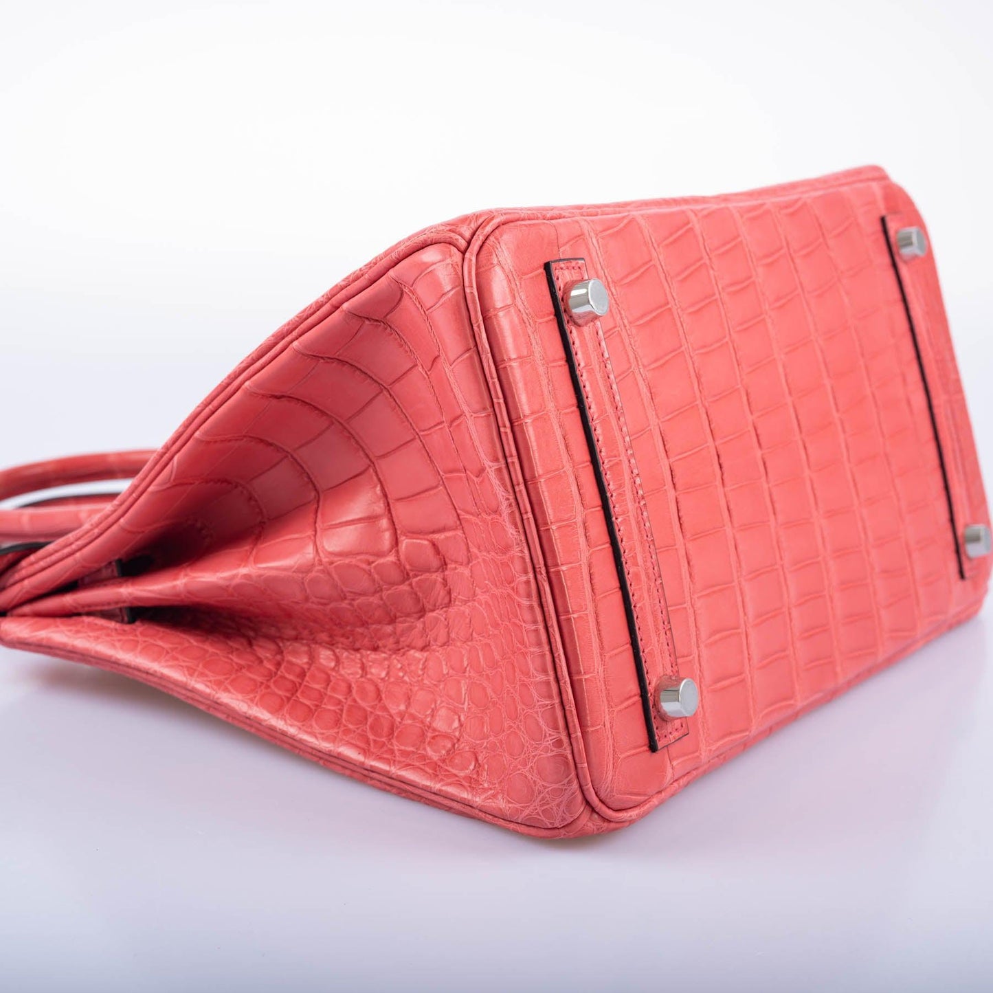 Hermès HSS Birkin 30 Bougenville Matte Alligator & Blue Marine Interior with Brushed Palladium Hardware