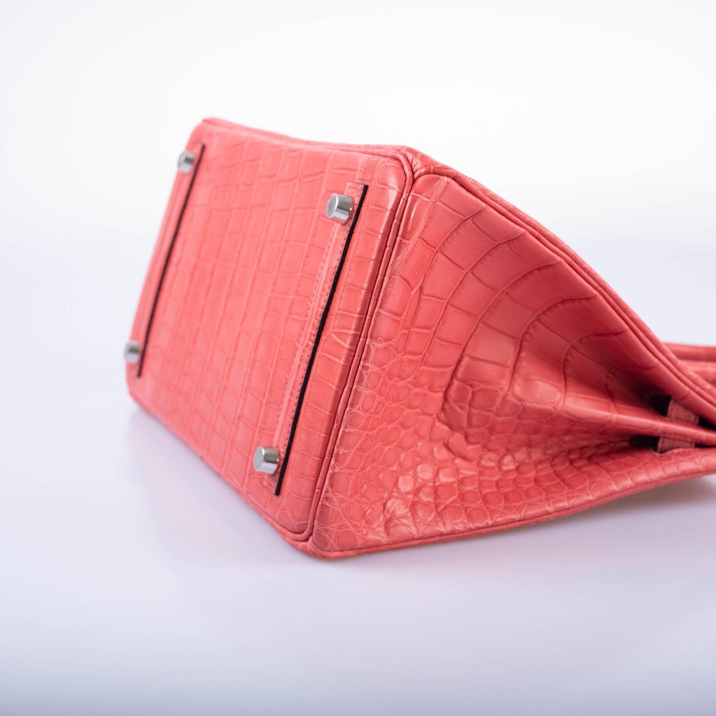 Hermès HSS Birkin 30 Bougenville Matte Alligator & Blue Marine Interior with Brushed Palladium Hardware