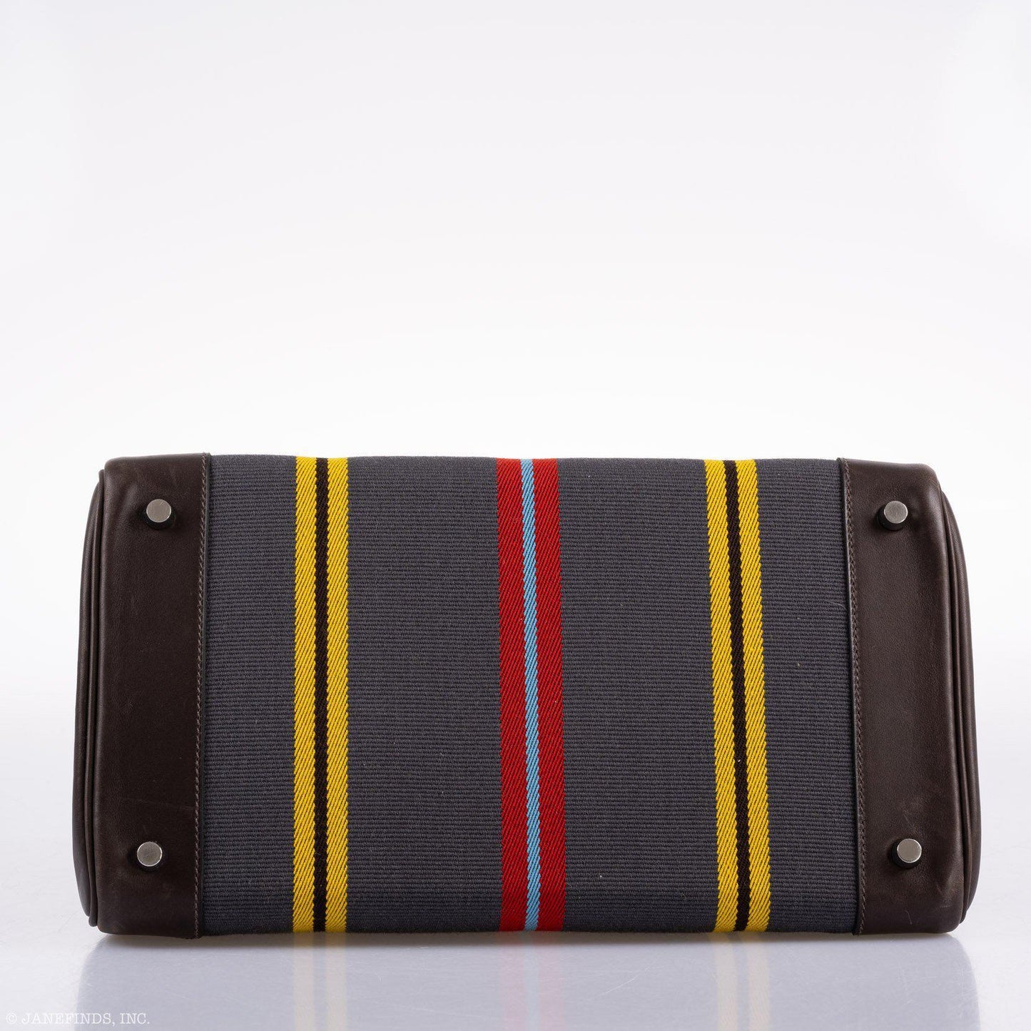 Hermès Jumping Birkin 35 Multicolor Canvas and Ebene Box Palladium Hardware