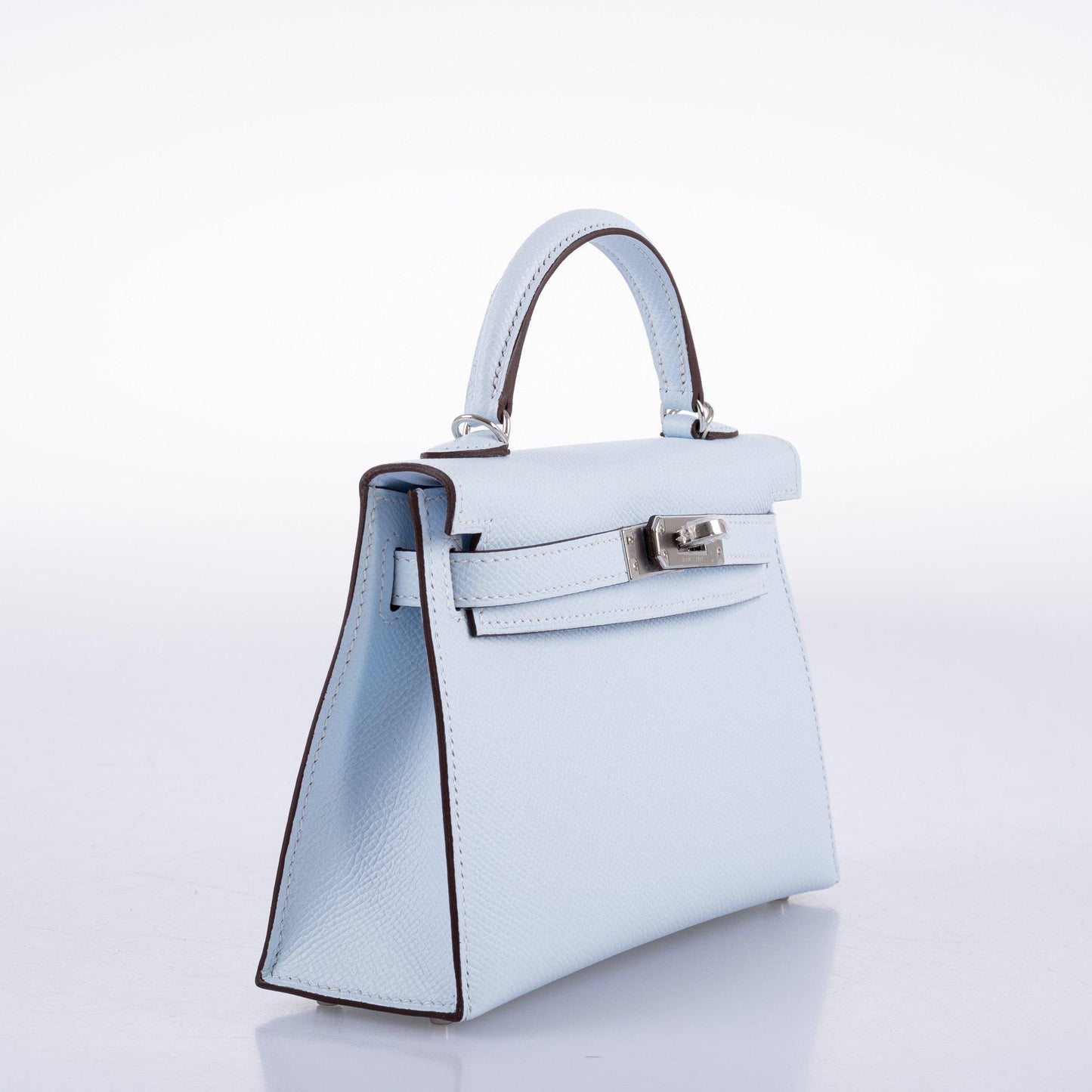 Hermès Kelly 20 Mini II Bleu Brume Hydra Epsom Palladium Hardware