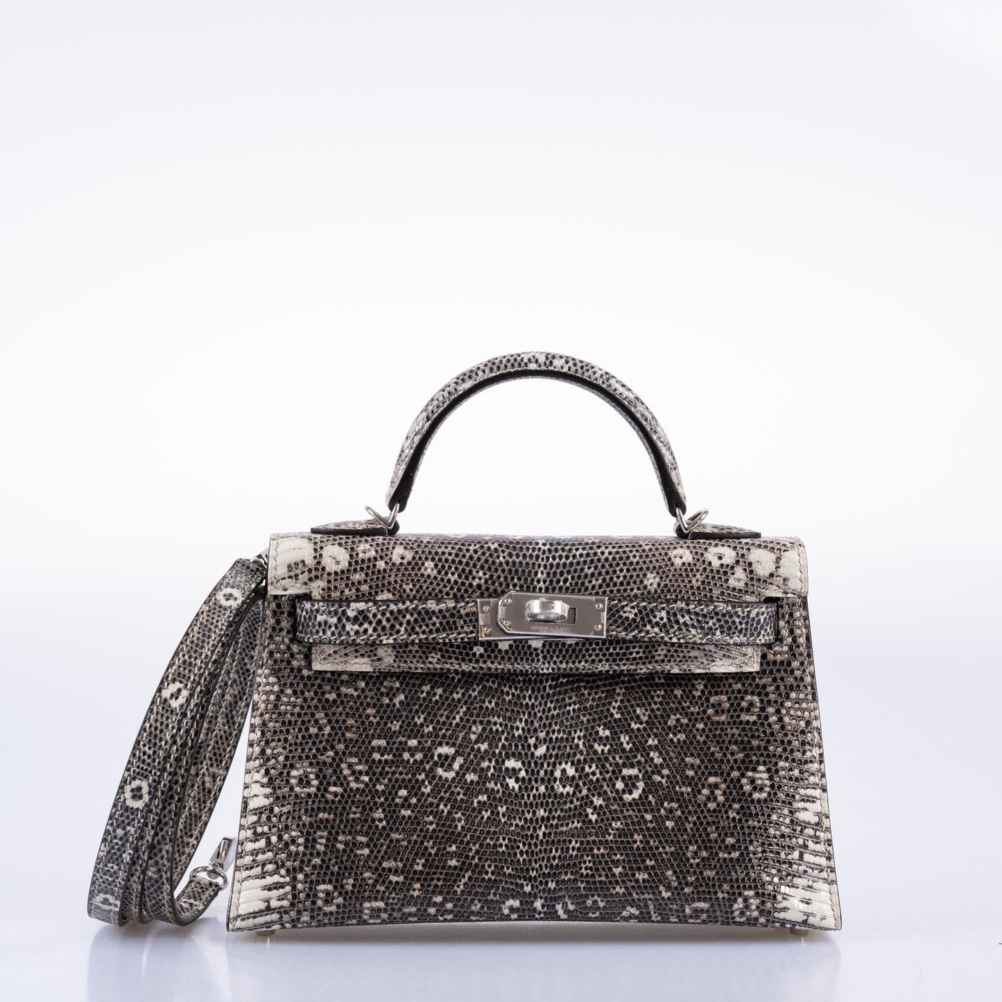 Hermès Kelly 20 Mini II Sellier Ombré Lizard with Palladium Hardware