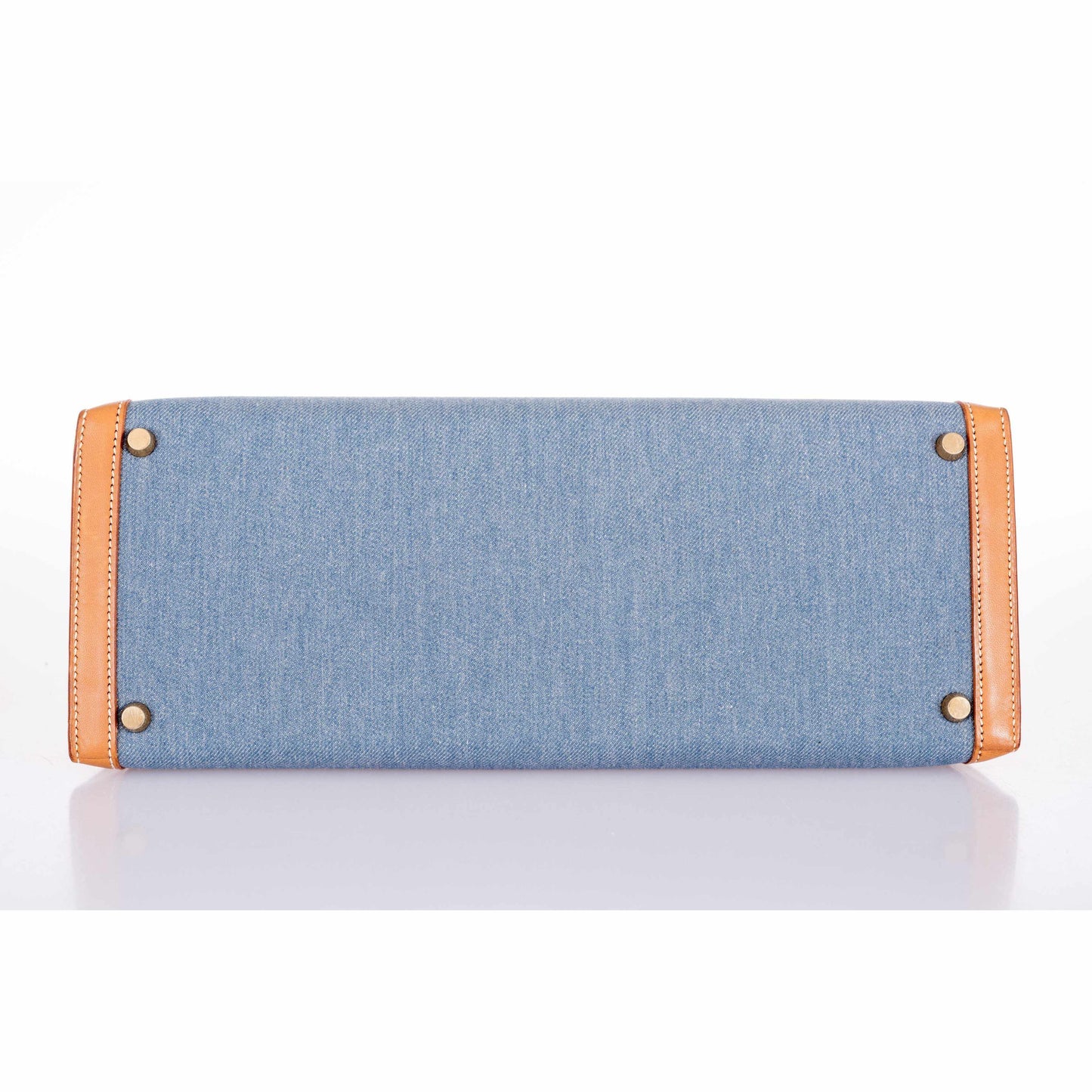Hermès Kelly 35 Blue Denim With Barenia Gold Hardware Rare Limited