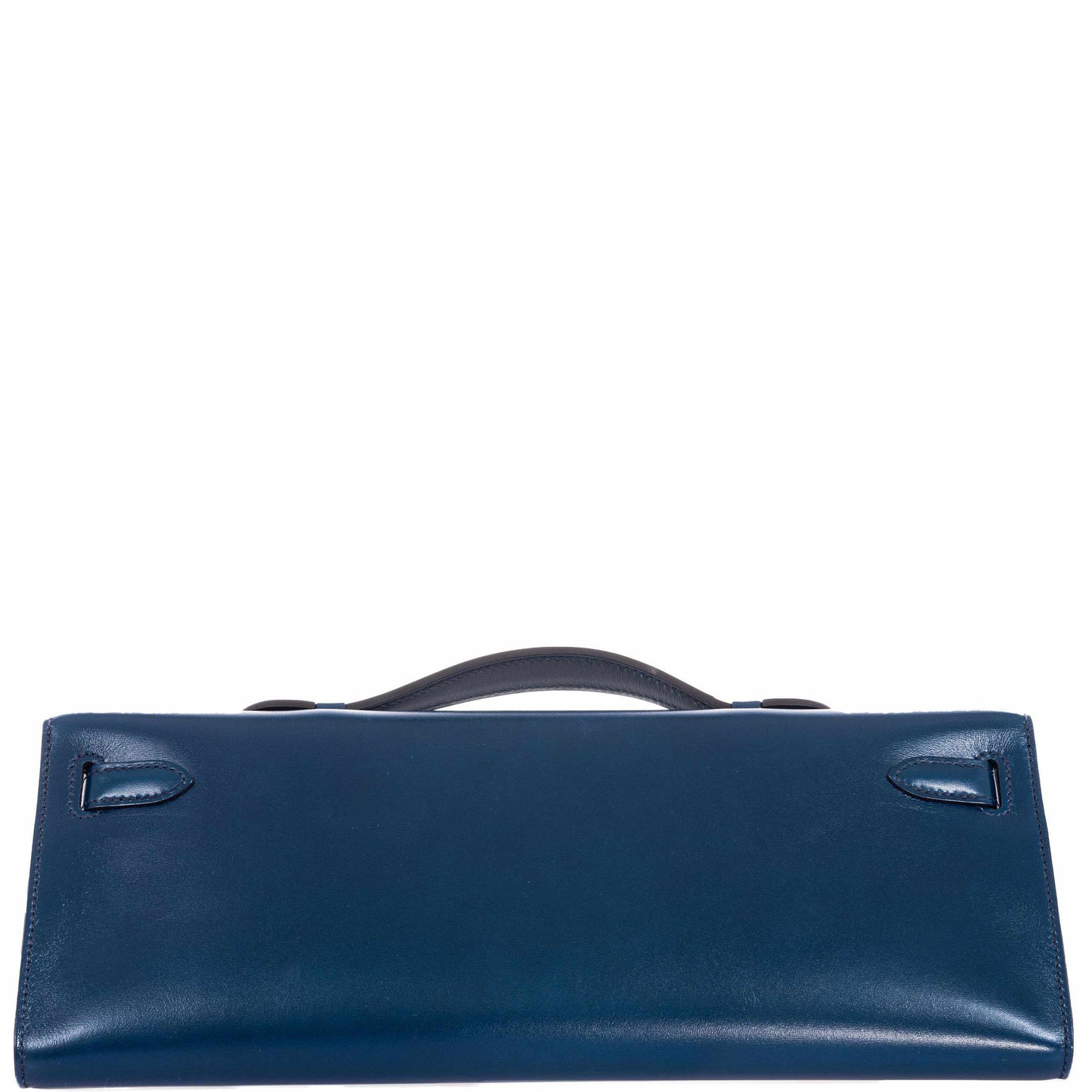 Hermès Kelly Cut Clutch Bleu de Prusse Box Palladium Guilloche Hardware
