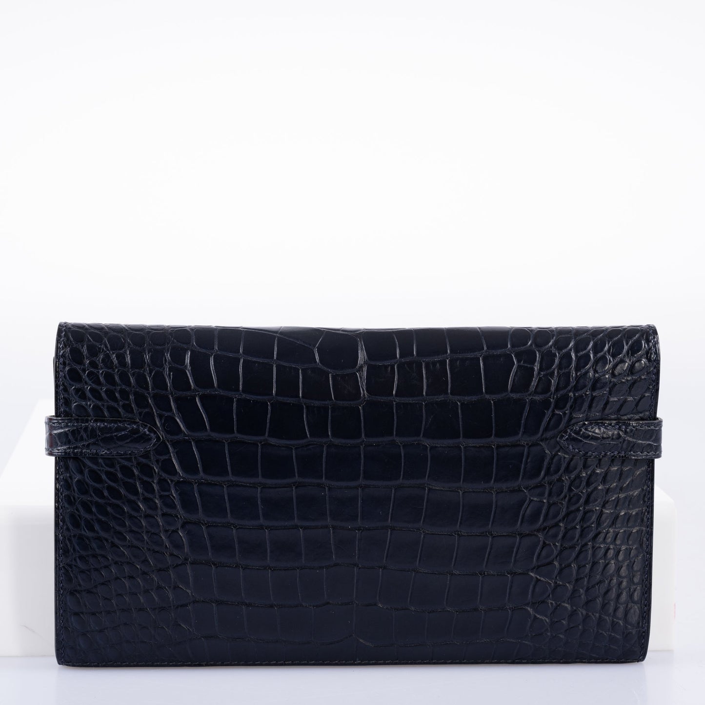 Hermès Kelly Longue Wallet Blue Marine Matte Alligator with Palladium Hardware