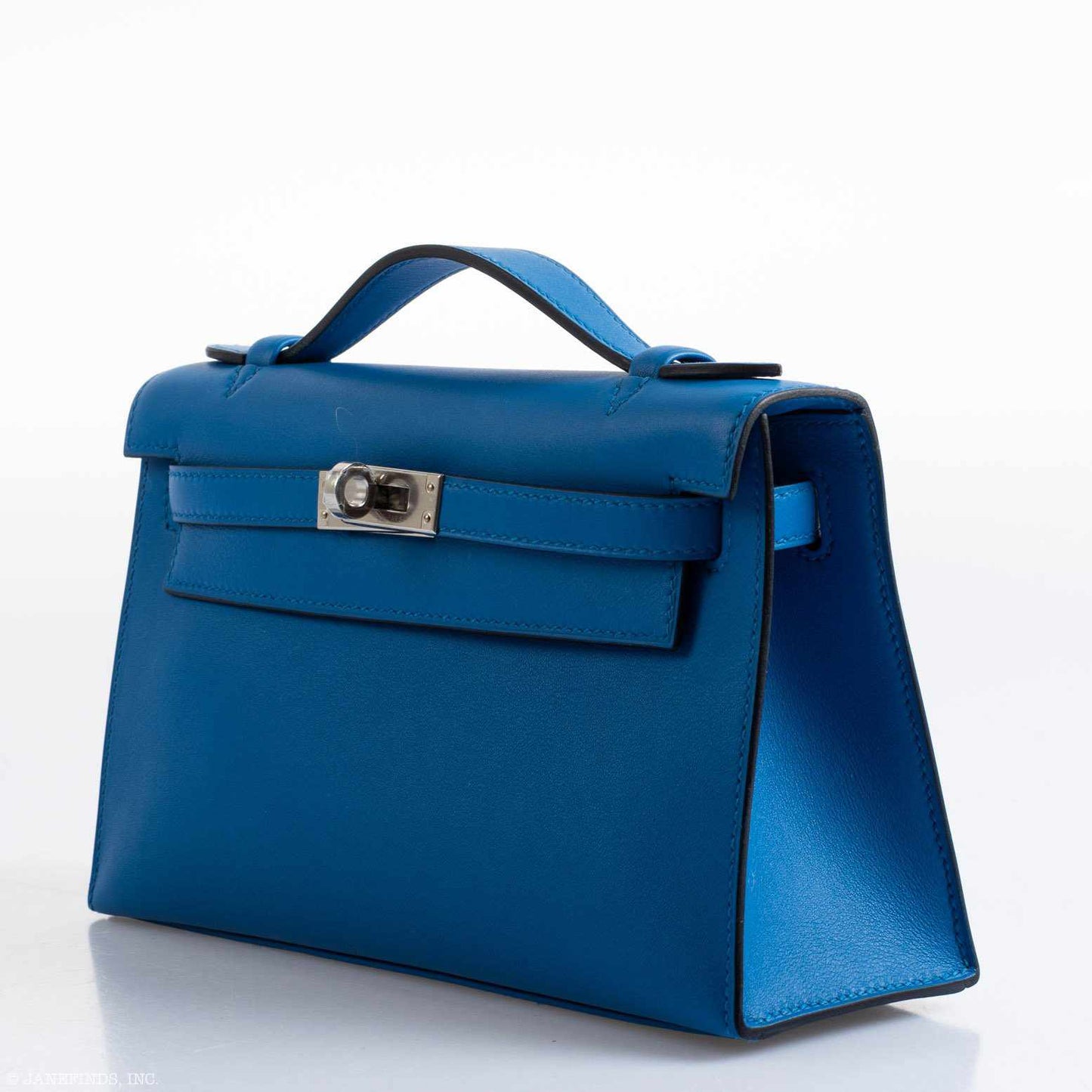 Hermès Kelly Mini Pochette Bleu Zellige Swift Palladium Hardware