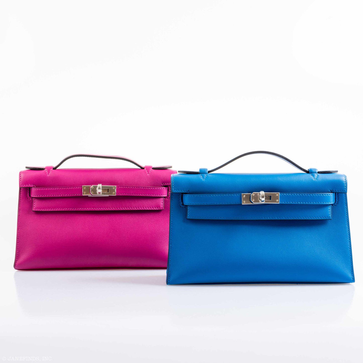 Hermès Kelly Mini Pochette Bleu Zellige Swift Palladium Hardware