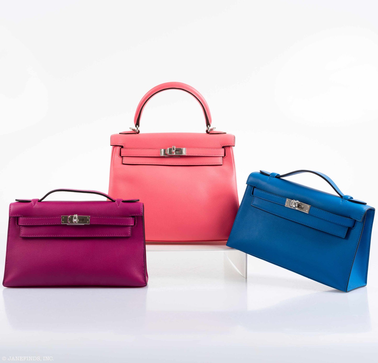 Hermès Kelly Mini Pochette Bleu Zellige Swift Palladium Hardware