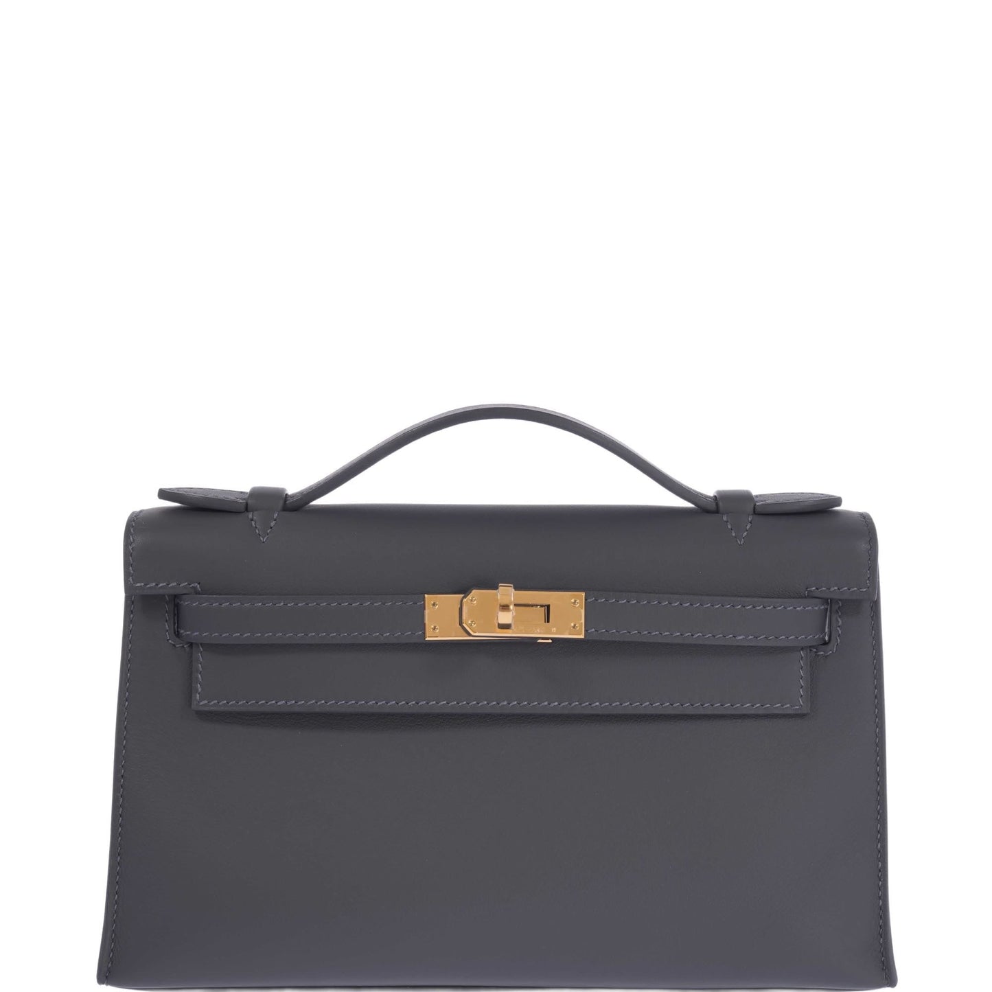 Hermès Kelly Pochette Ardoise Swift Gold Hardware