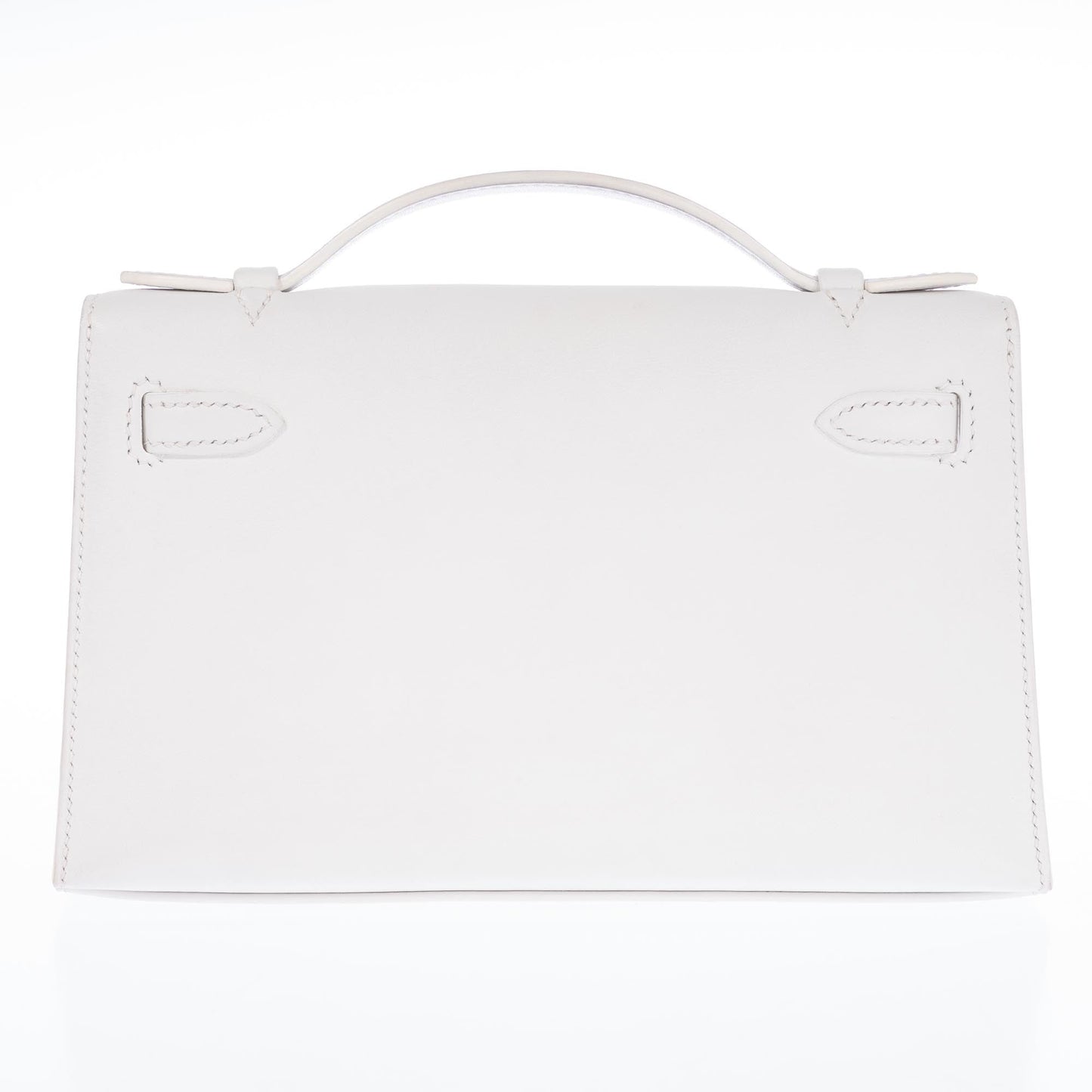 Hermès Kelly Pochette White Swift Palladium Hardware