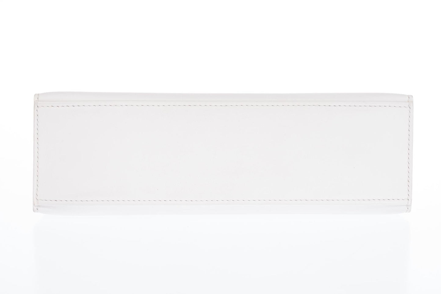 Hermès Kelly Pochette White Swift Palladium Hardware