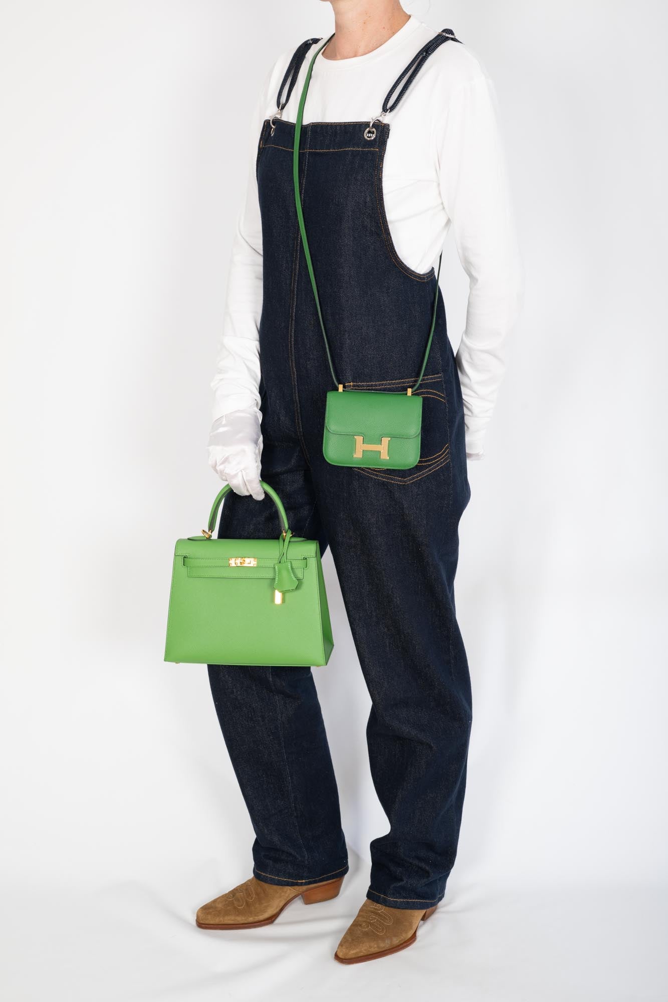 Hermès Micro Constance 14 Vert Cru Epsom Gold Hardware