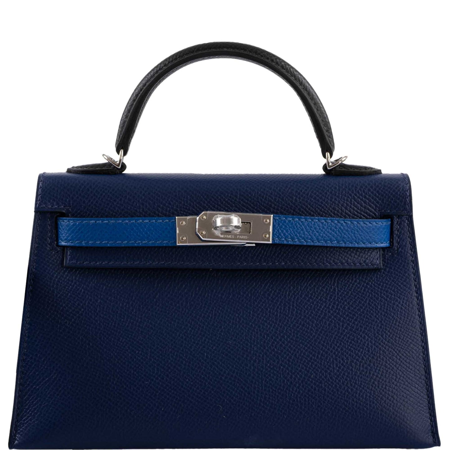 Hermès Mini Kelly 20 Tricolor Bleu Saphir, France, and Black Epsom Palladium Hardware
