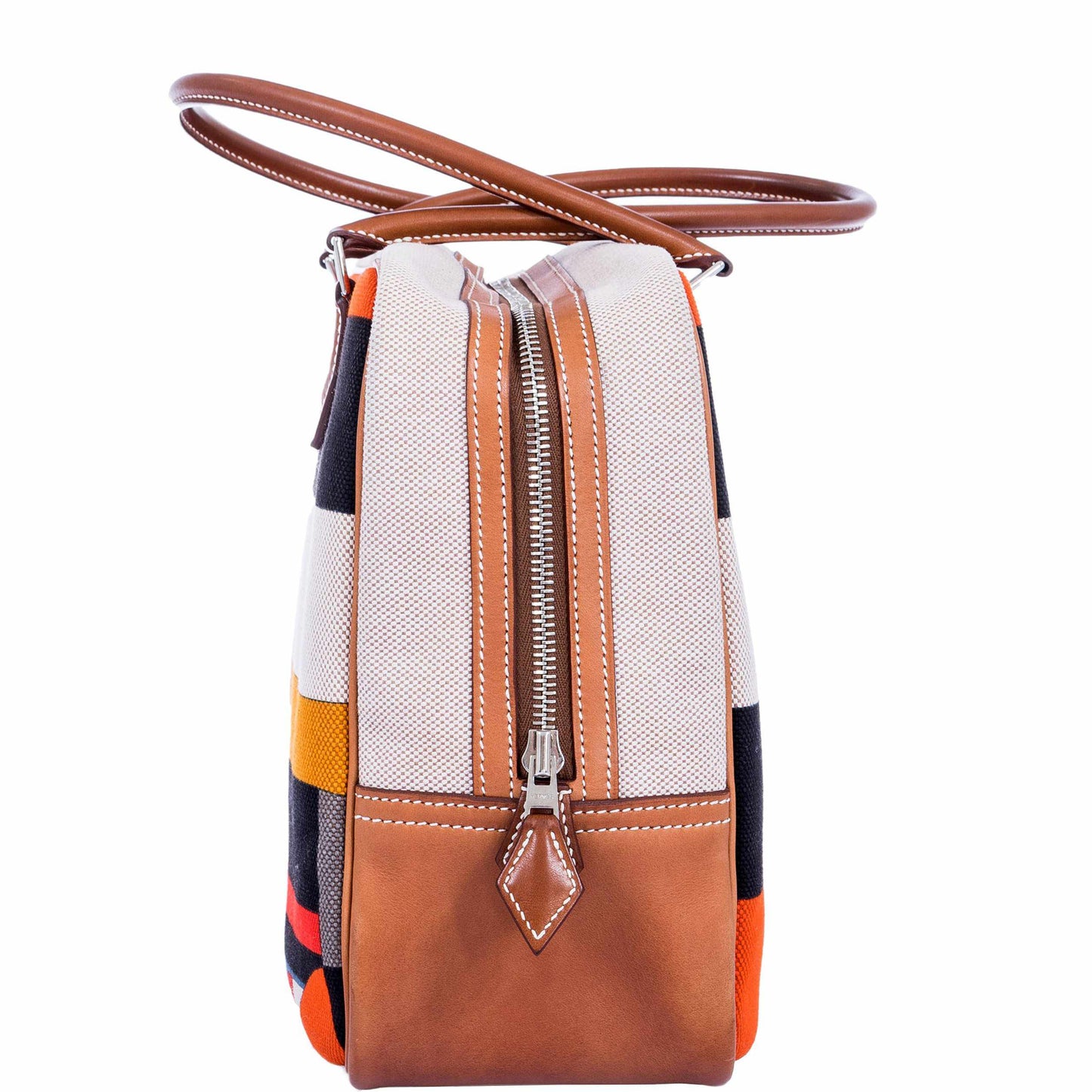 Hermès Plume 32 Multicolor Horse Print Canvas & Barenia Palladium Hardware