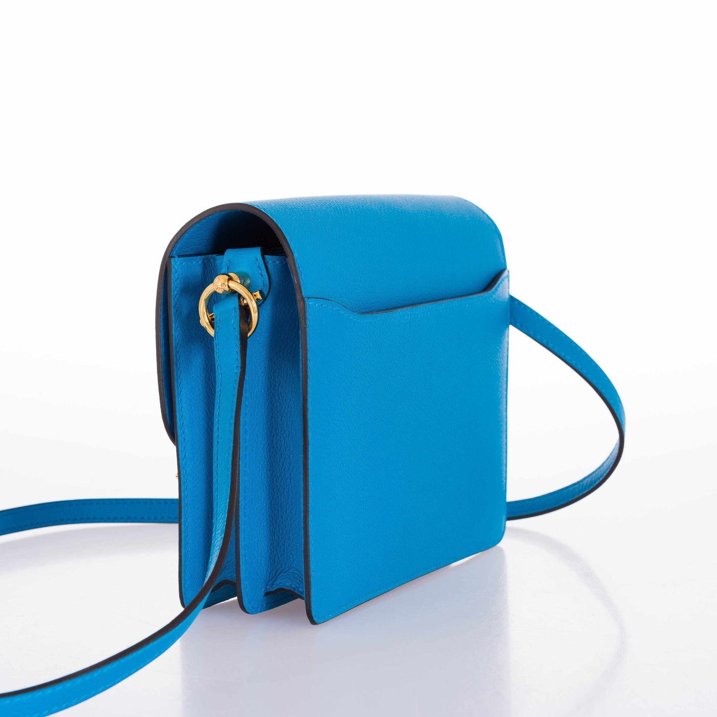 Hermès Roulis Mini Evercolor Blue Zanzibar Gold Hardware