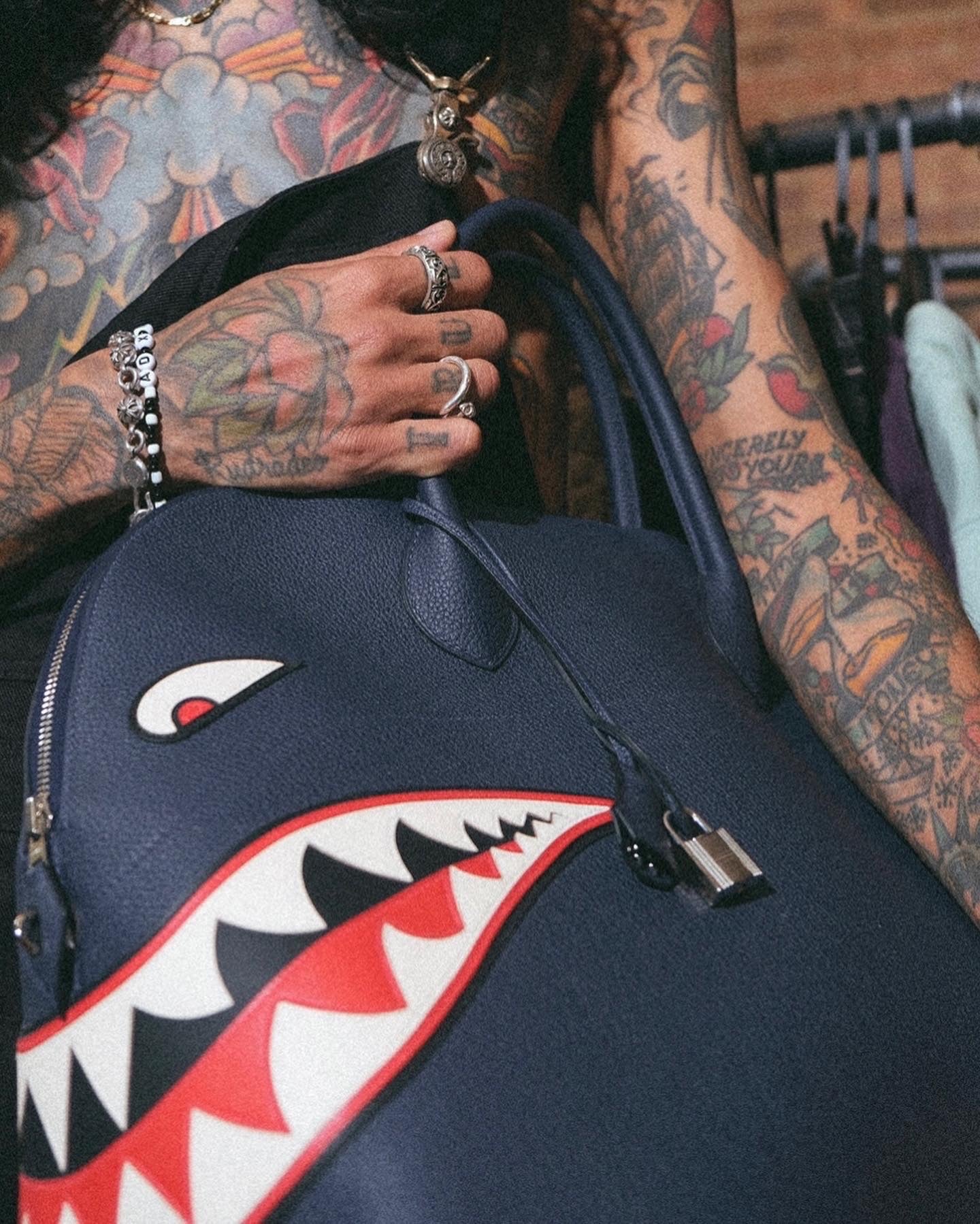 Hermès Shark Bolide 45 Bleu Nuit Togo Palladium Hardware