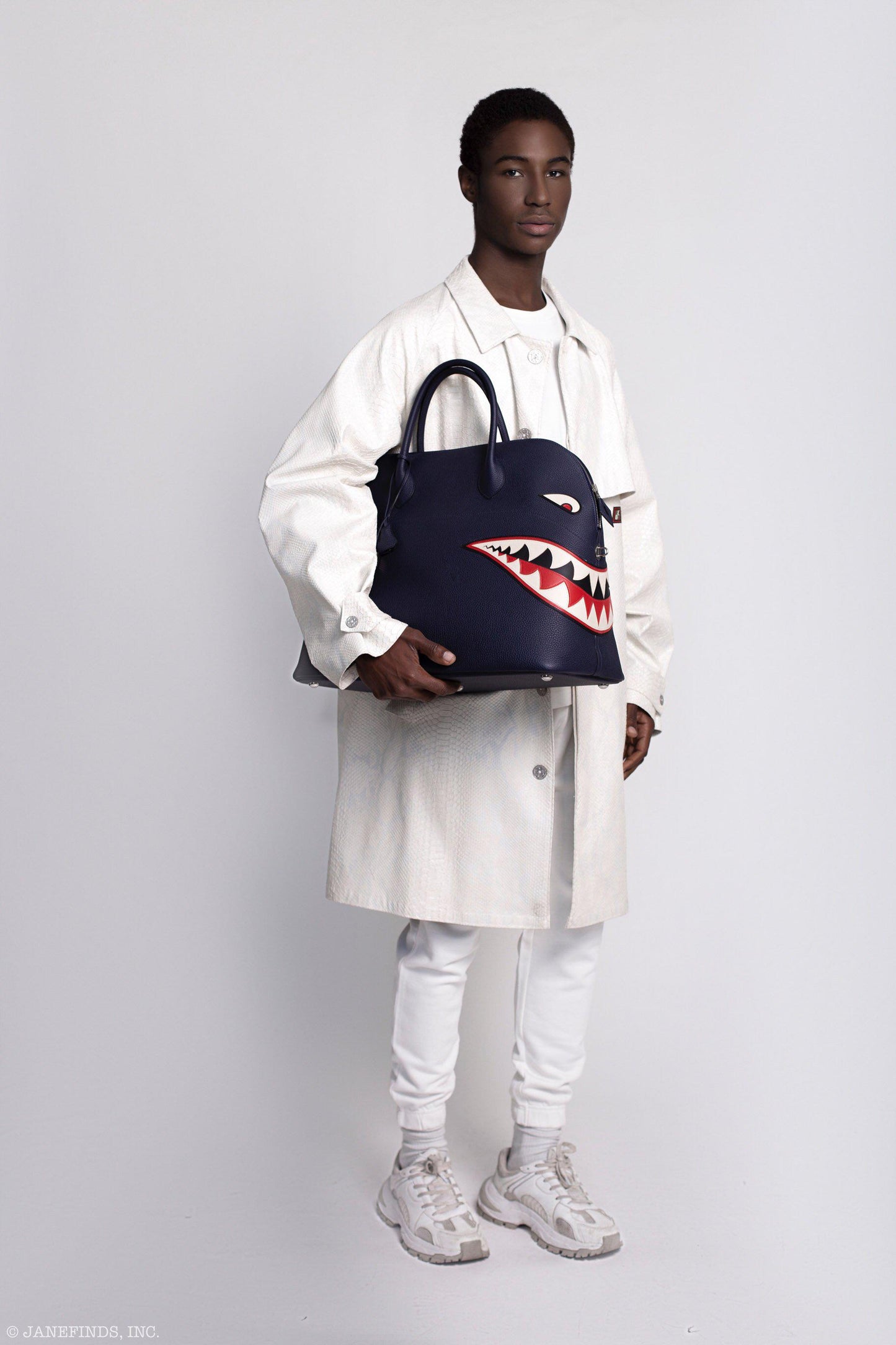 Hermès Shark Bolide 45 Bleu Nuit Togo Palladium Hardware