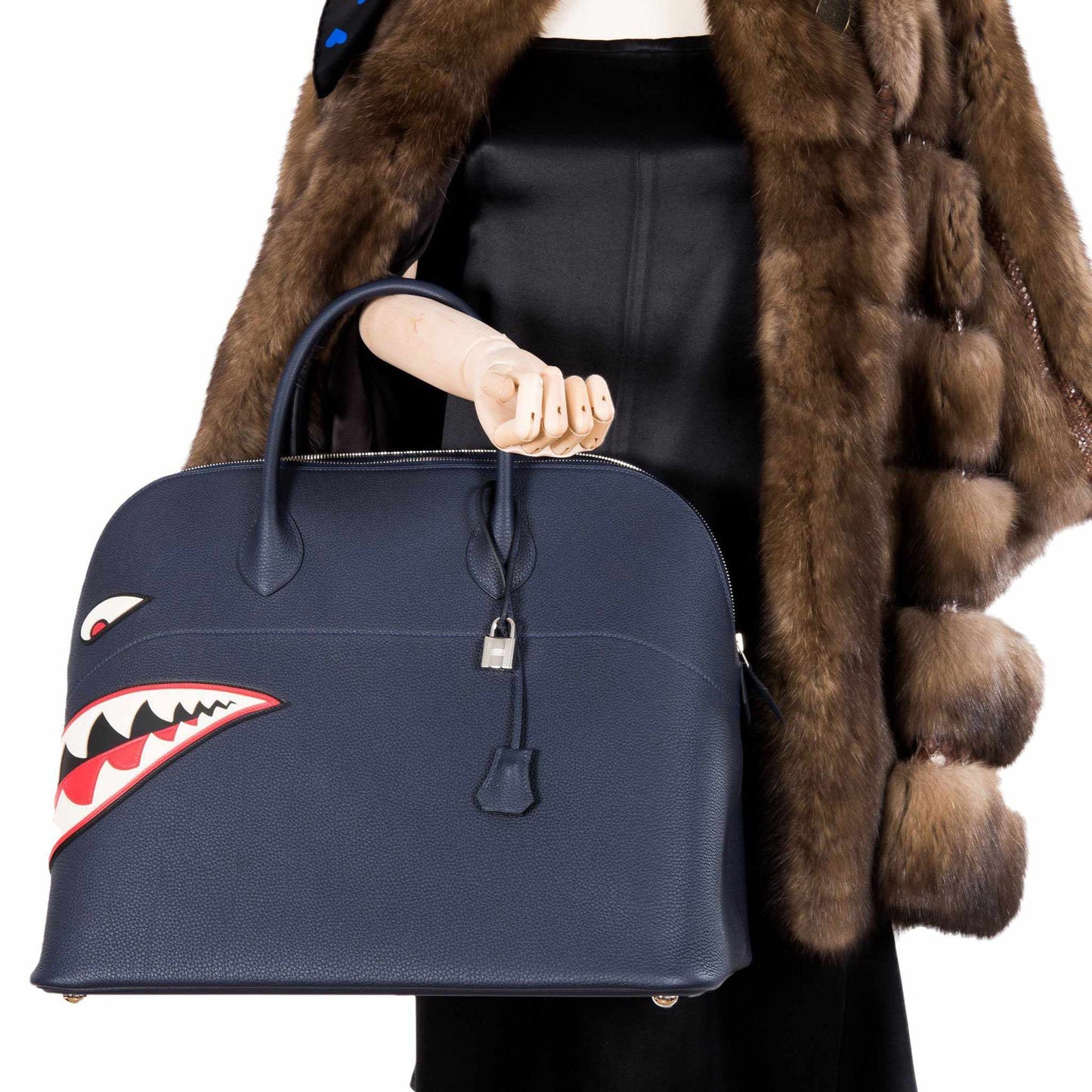 Hermès Shark Bolide 45 Bleu Nuit Togo Palladium Hardware