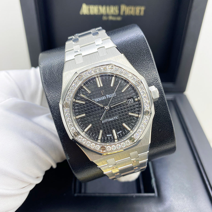 Audemars Piguet Royal Oak 37mm 15451ST.ZZ.1256ST.01.A Black Dial Pre-Owned