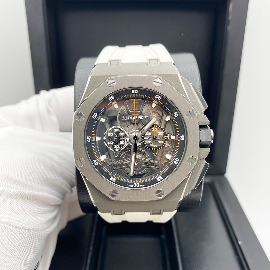 Audemars Piguet Royal Oak Offshore Tourbillon Chronograph 44mm 26407TI Openworked Pre-Owned