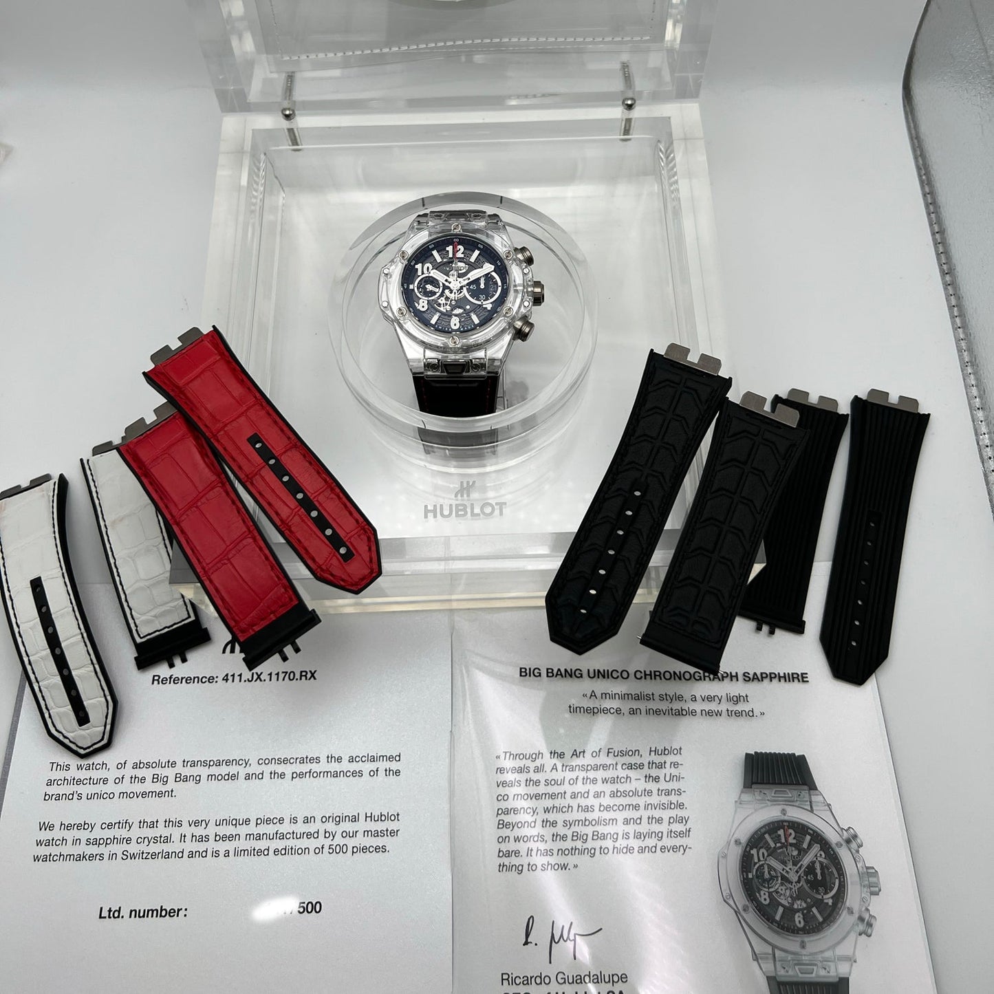 Hublot Big Bang Unico Magic Sapphire crystal on leather strap 411.JX.1170.RX