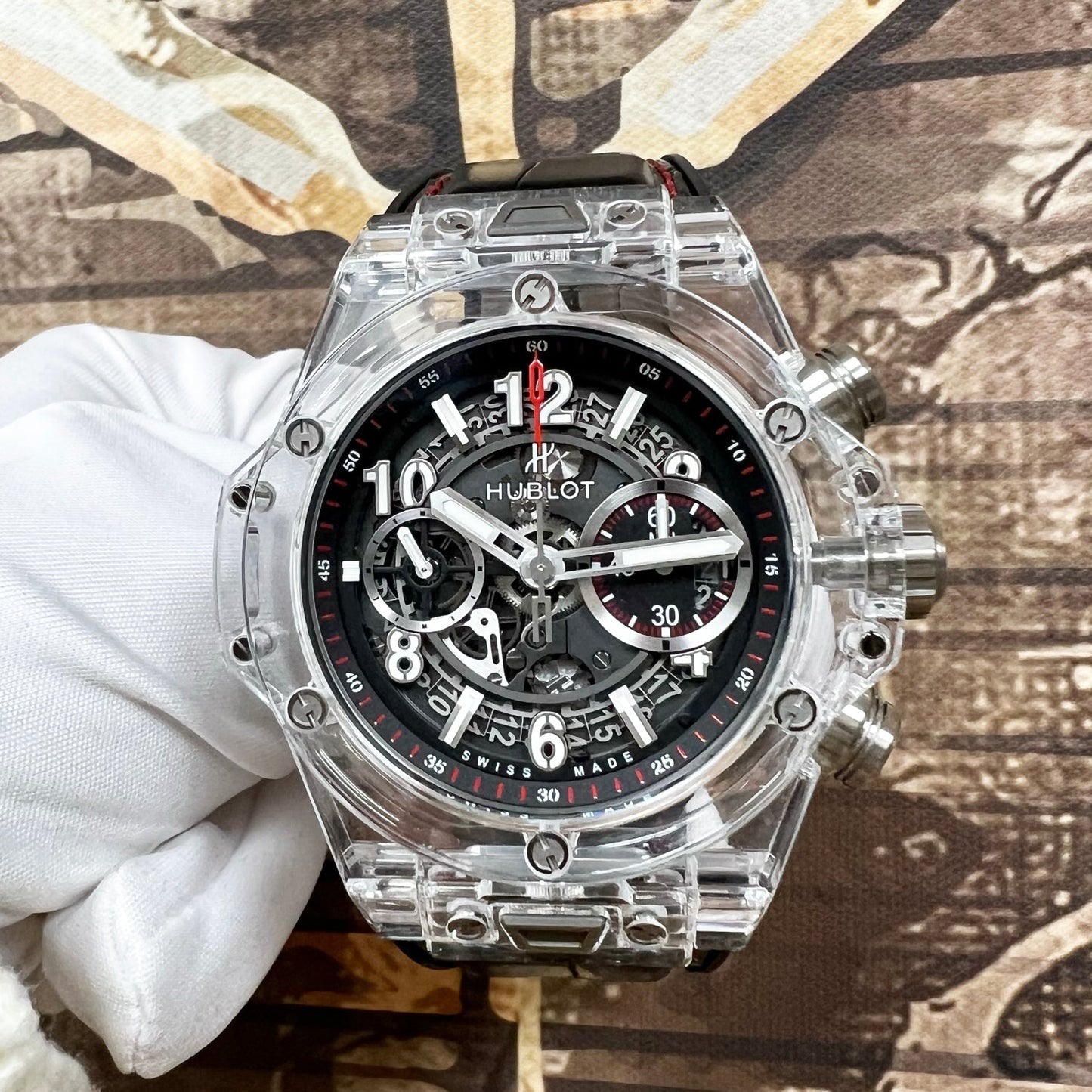 Hublot Big Bang Unico Magic Sapphire crystal on leather strap 411.JX.1170.RX