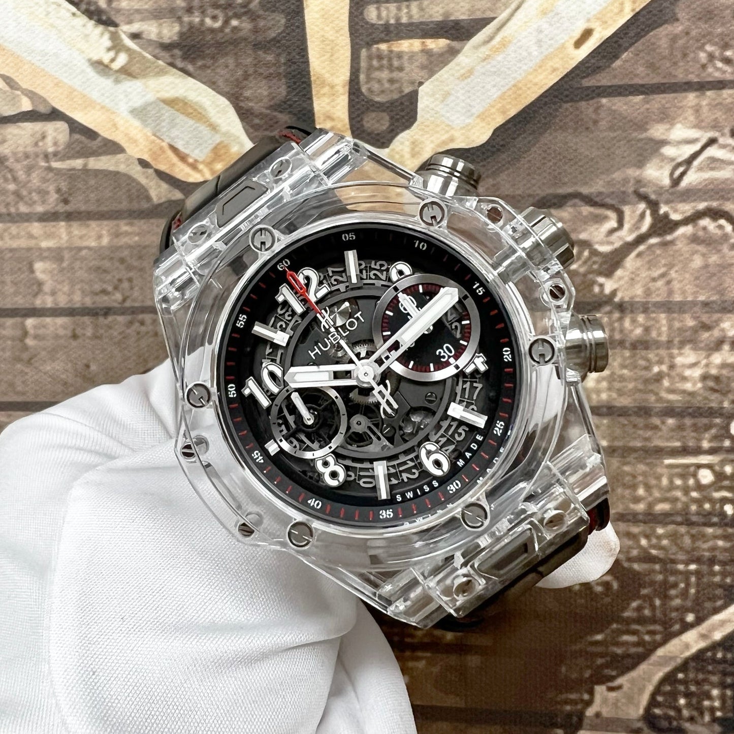 Hublot Big Bang Unico Magic Sapphire crystal on leather strap 411.JX.1170.RX