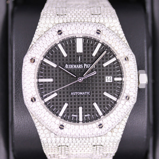 Audemars Piguet Royal Oak 41mm 15400ST Black Dial Custom Diamond Setting Pre-Owned