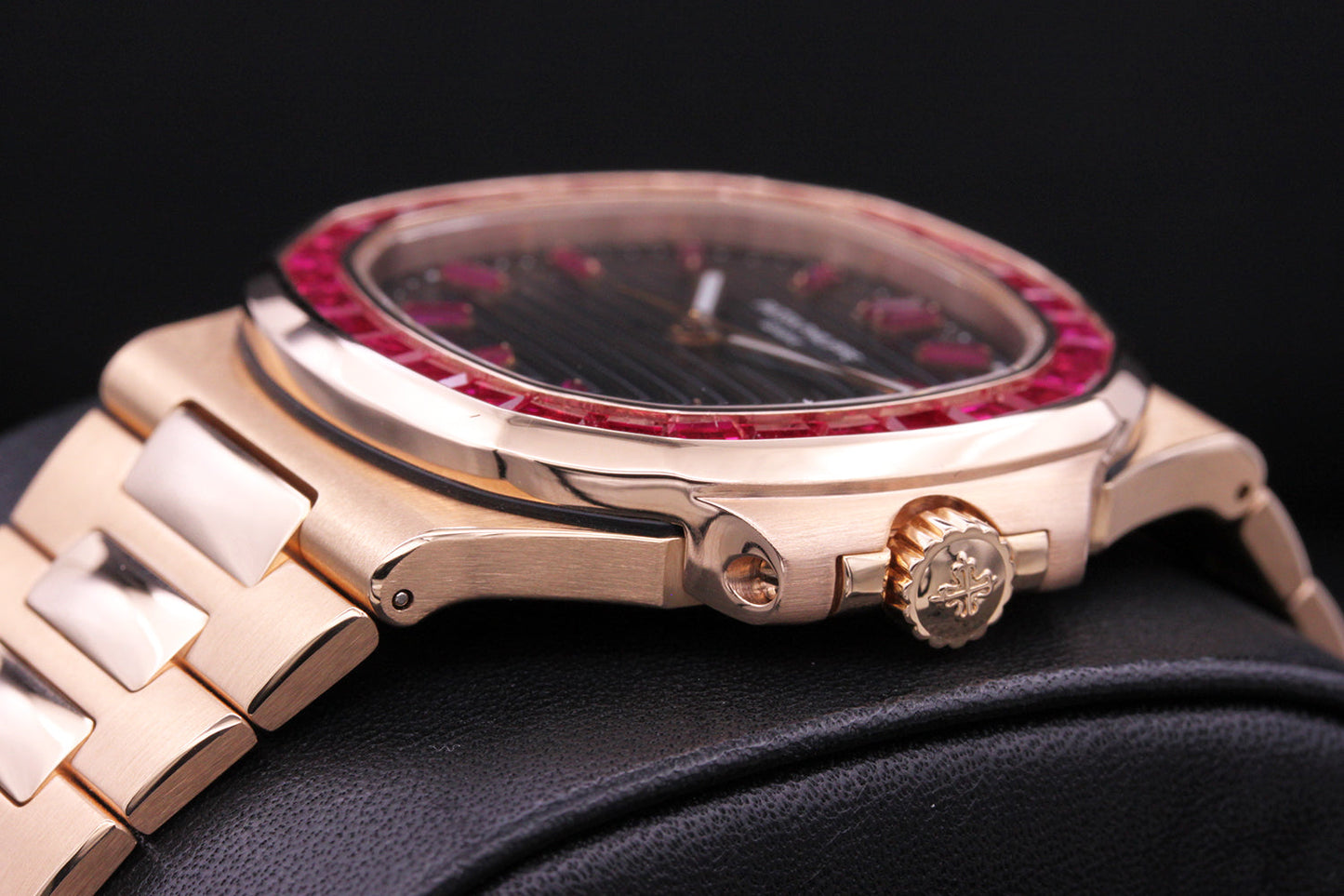 Patek Philippe Nautilus 40mm 5711/1R Custom Ruby Setting Brown Dial Pre-Owned