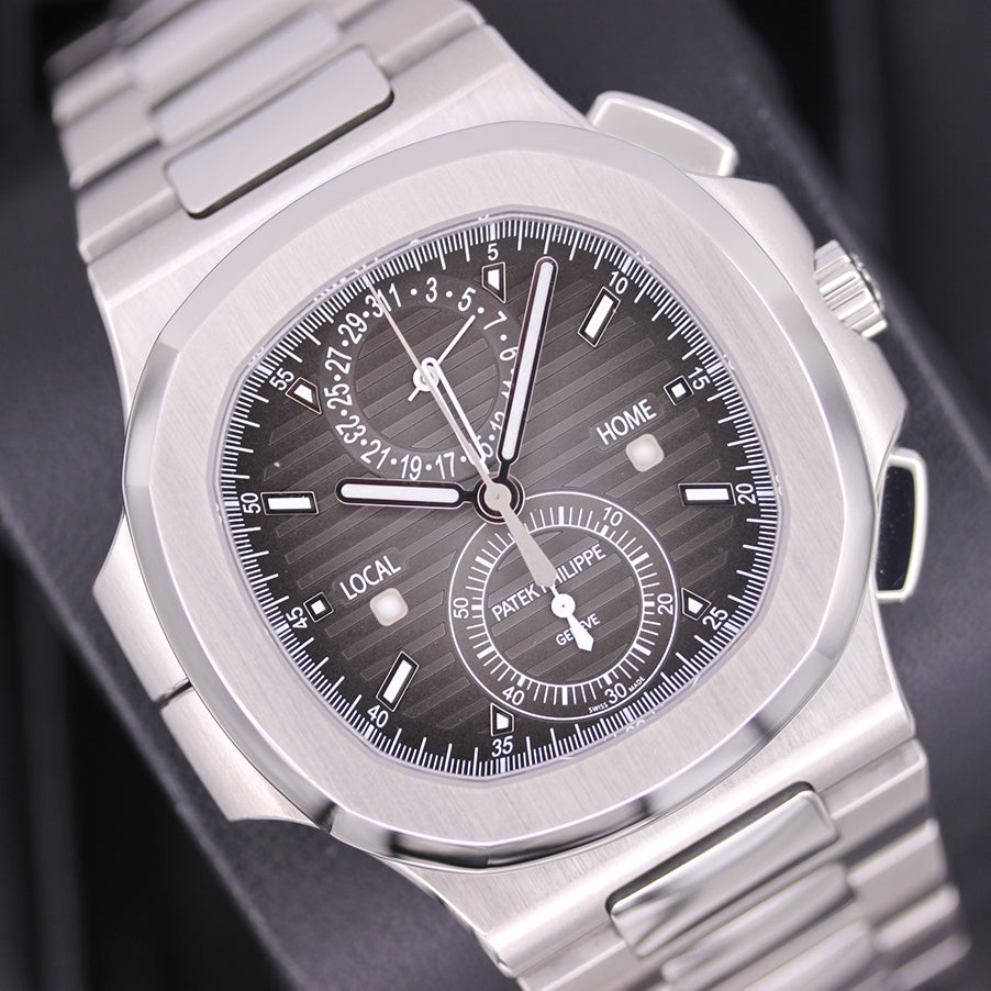 Patek Philippe Nautilus Travel Time Chronograph 40mm 5990/1A Black Dial Pre-Owned