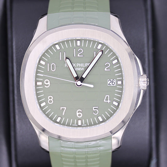 Patek Philippe Aquanaut White Gold 42mm 5168G Khaki Green Dial Pre-Owned