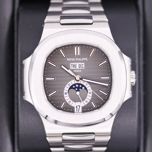 Patek Philippe Nautilus Annual Calendar Moon Phase 40mm 5726-1A-001 Black Dial Pre-Owned