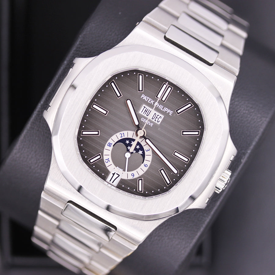Patek Philippe Nautilus Annual Calendar Moon Phase 40mm 5726-1A-001 Black Dial Pre-Owned