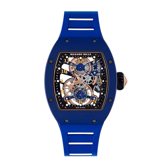Richard Mille RM17-02 Blue Ceramic Tourbillon 48.15 mm x 40.10 mm Transparent Dial Ceramic Rubber Strap