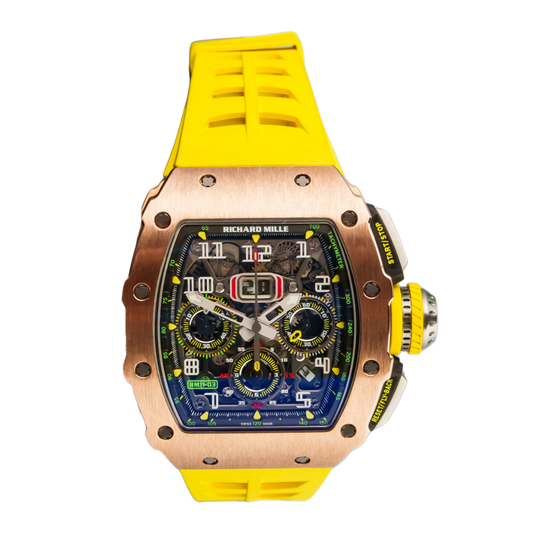 Richard Mille RM11-03 Rose Gold 50 mm x 44 mm Transparent Dial 18k Rose Gold Rubber Strap