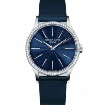 Patek Philippe 4897G-001 Calatrava 33mm Blue Dial White Gold
