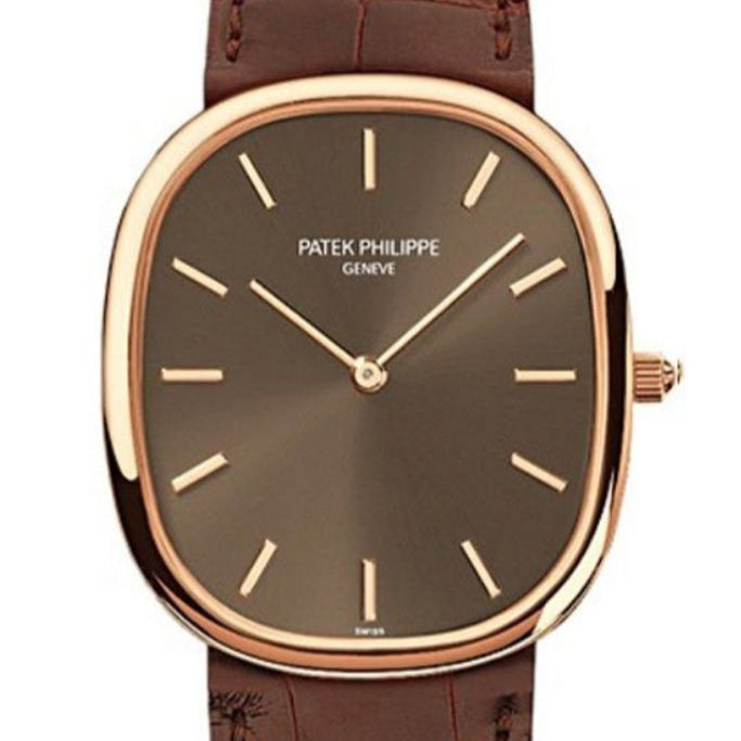 Patek Philippe 3738/100R-001 Golden Ellipse 31.1mm x 35.6mm Brown Dial Rose Gold