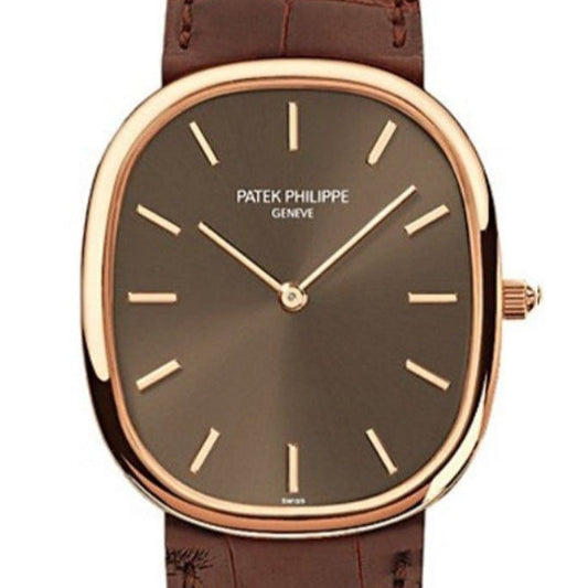 Patek Philippe 3738/100R-001 Golden Ellipse 31.1mm x 35.6mm Brown Dial Rose Gold