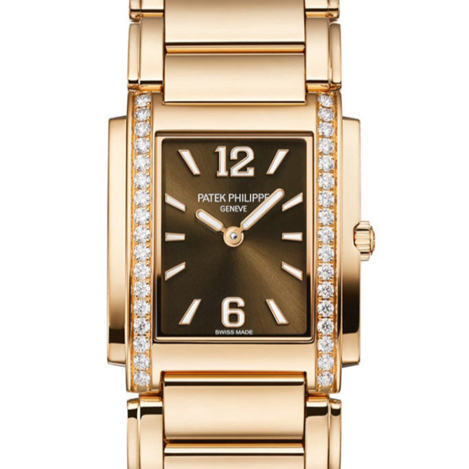 Patek Philippe 4910/1201R-001 Twenty~4 25.1mm x 30mm Chocolate Brown Sunburst Dial Rose Gold 2025