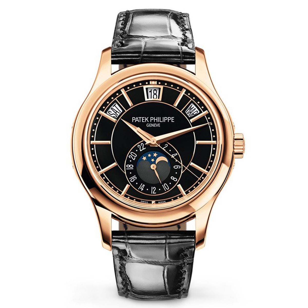 Patek Philippe Annual Calendar Complications 38mm Black Dial Rose Gold 5205R-010