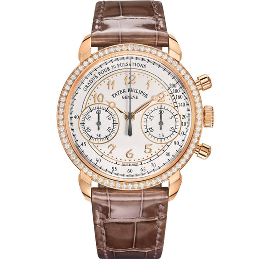 Patek Philippe 7150/250R-001 Complications Diamond 38mm Silver Dial Rose Gold