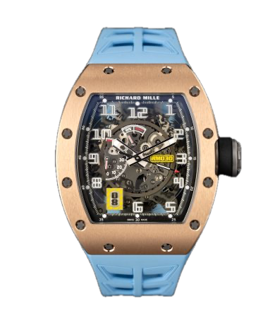 Richard Mille RM005 Rose Gold 38 mm x 45 mm Transparent Dial 18k Rose Gold Rubber Strap