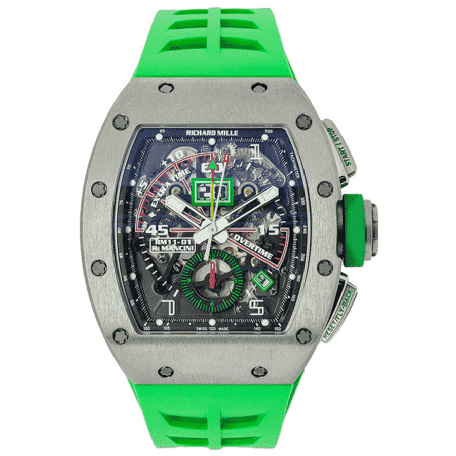 Richard Mille Chronograph RM11-01 Titanium "Roberto Mancini" 50mm Openworked Dial