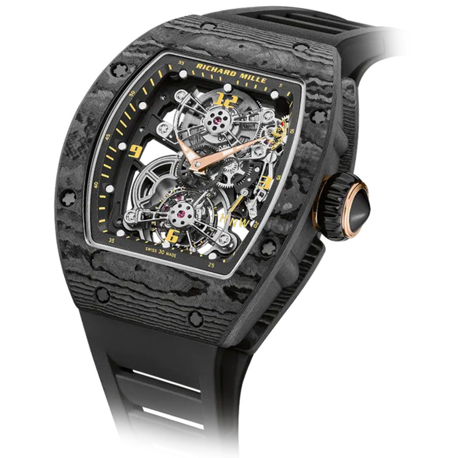 Richard Mille Chronograph RM17-01 Tourbillon Black Carbon 48mm Openworked Dial