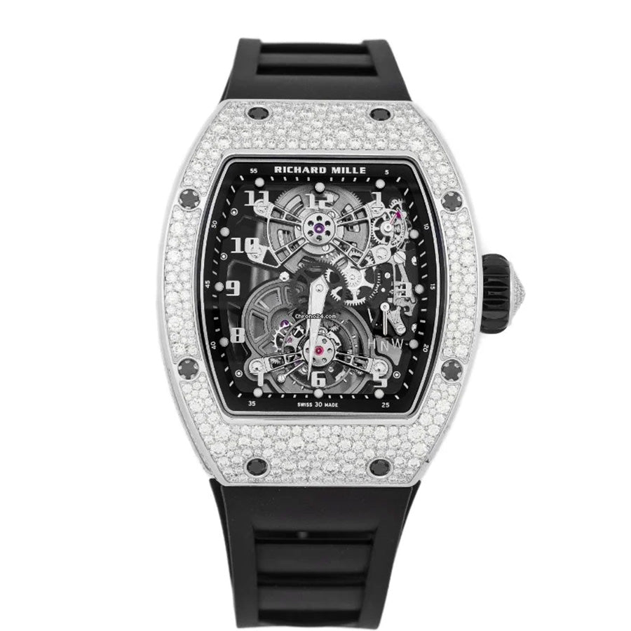 Richard Mille Chronograph RM17-01 Tourbillon White Gold Diamond Bezel 48mm Openworked Dial