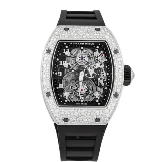 Richard Mille Chronograph RM17-01 Tourbillon White Gold Diamond Bezel 48mm Openworked Dial