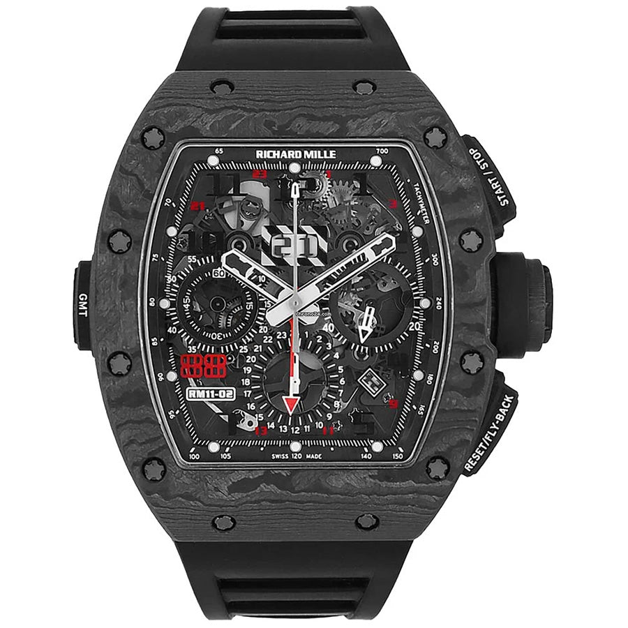Richard Mille RM11-02 Carbon "Jet Black" 50mm Openworked Dial